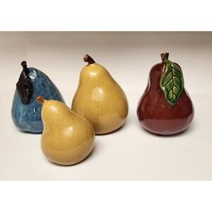 Vintage Ceramic Pear Fruit Sculpture 10” tall Decorative Country Cottage Decor